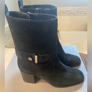 Aquatalia  Collette Suede Women’s Black Boots with Heel